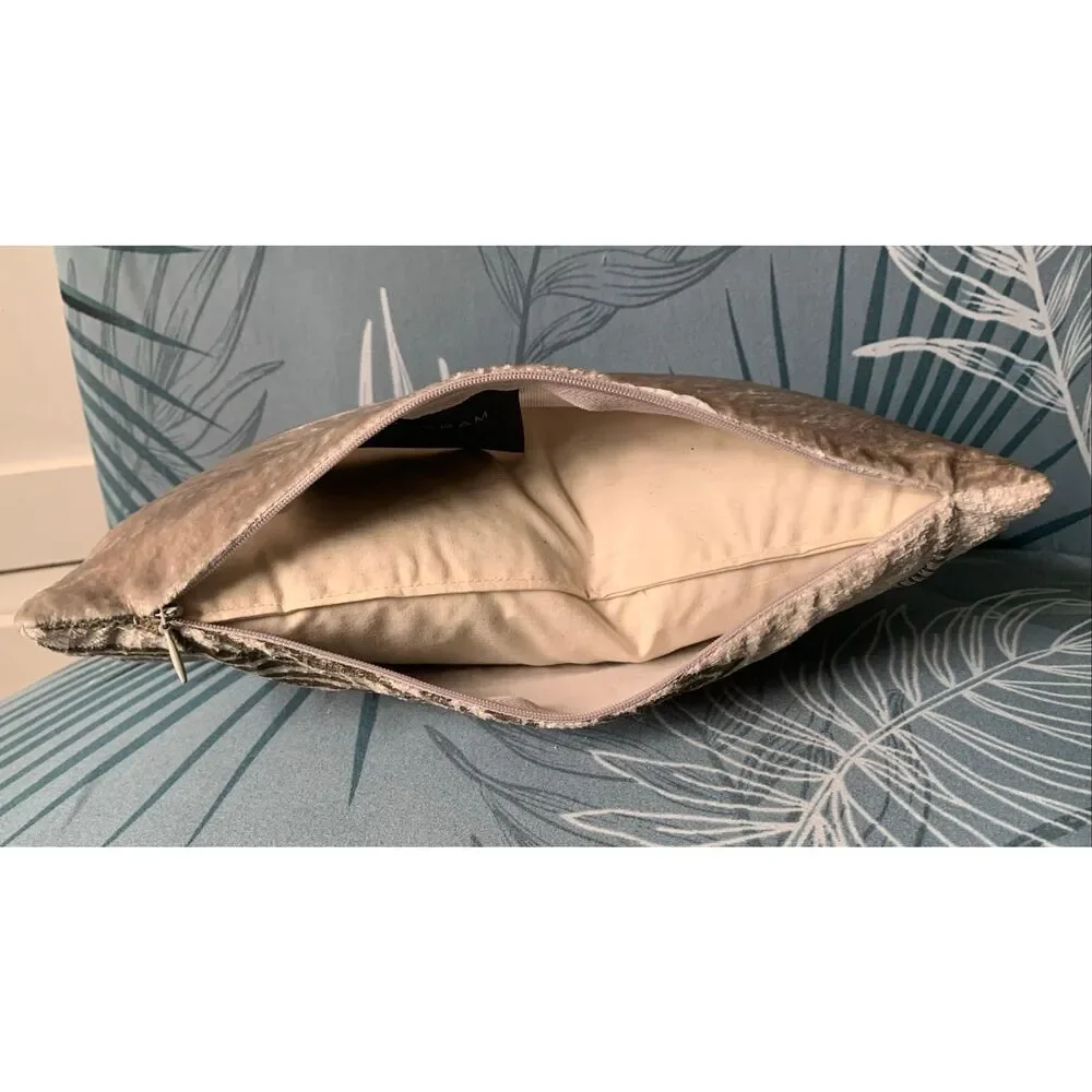 MICHAEL ARAM gray BEADED artsy DRAGON FLY 8” x 10” DECORATIVE PILLOW